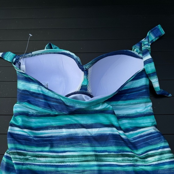 Disney Blue and White Skirted One Piece Swimwear with Ruffle Hem - Picture 9 of 12